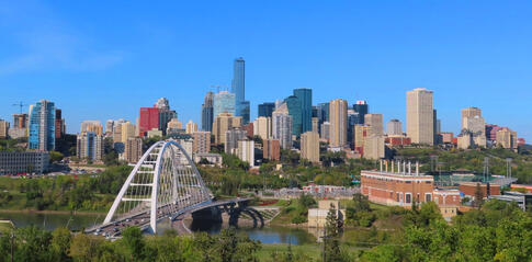 The skyline of Edmonton.