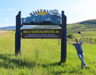 A sign marking the boundary of the M.D. of Ranchland.